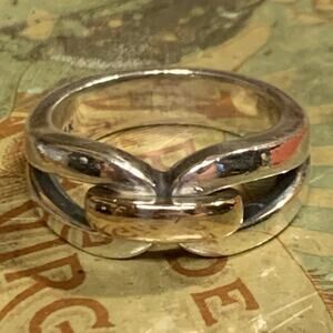 James Avery Ring Size 7 14K Gold and Sterling Silver Enduring Bond Retired